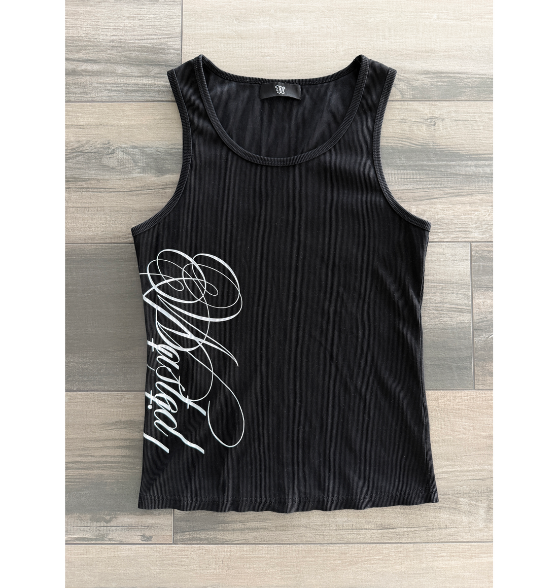 "SCRIPT" TANKS BLACK