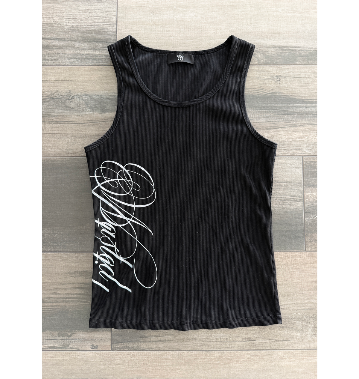 "SCRIPT" TANKS BLACK