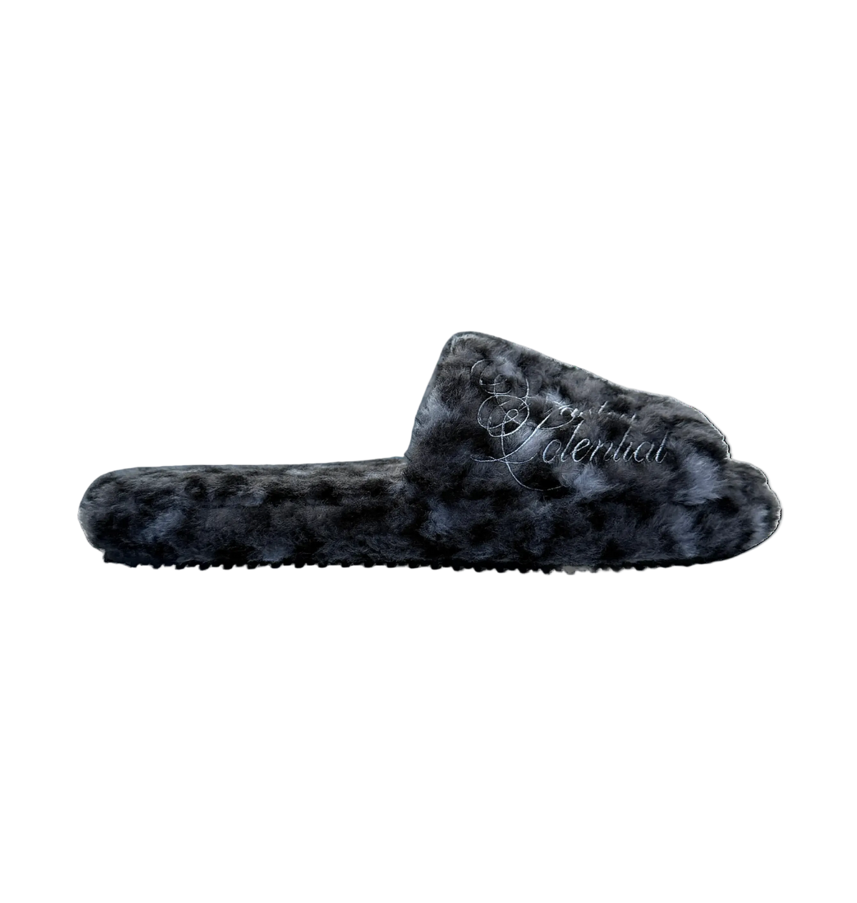"SNOW LEOAPRD" FUR SLIDE