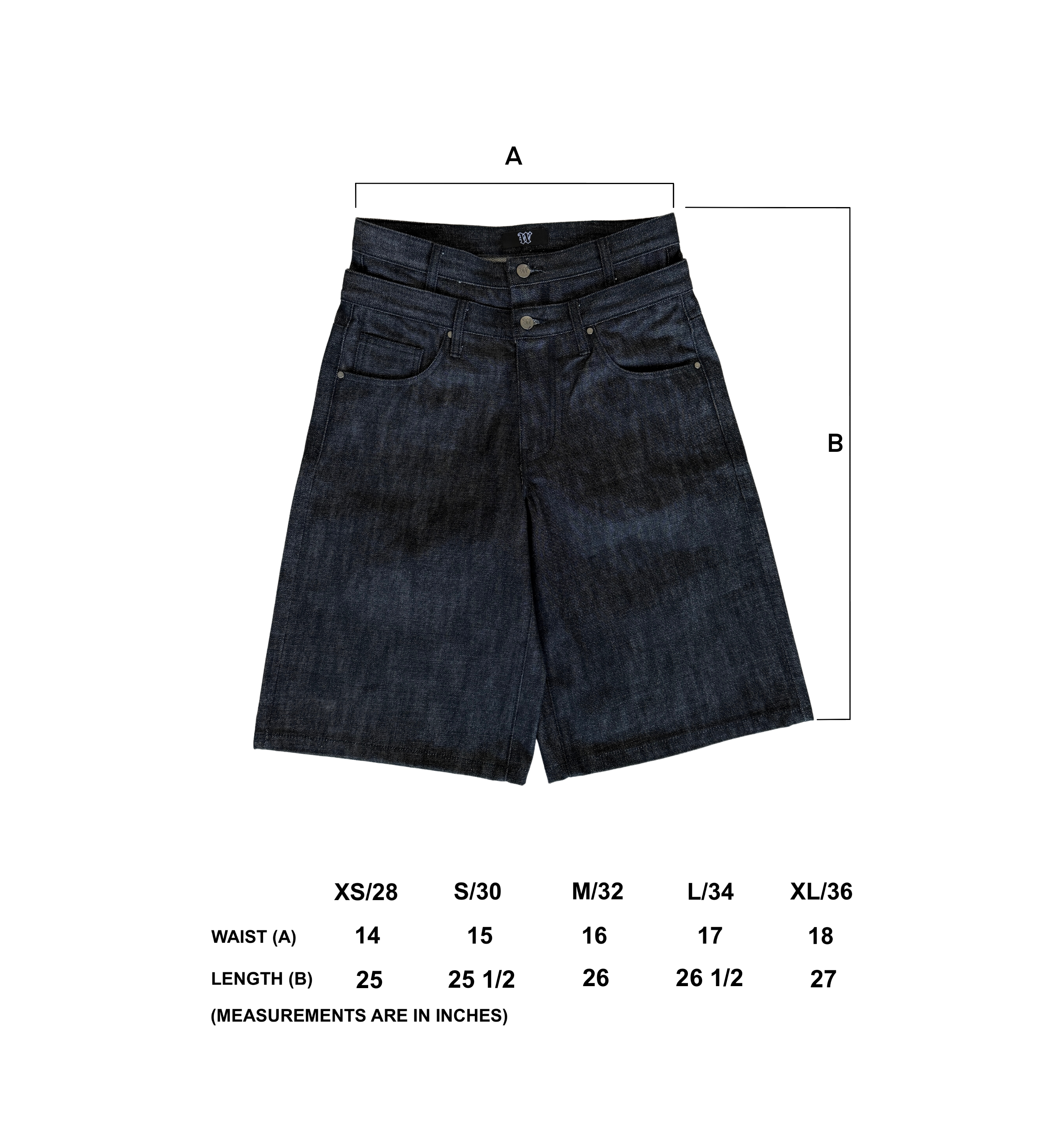 “VOID” DOUBLE WAIST JORTS