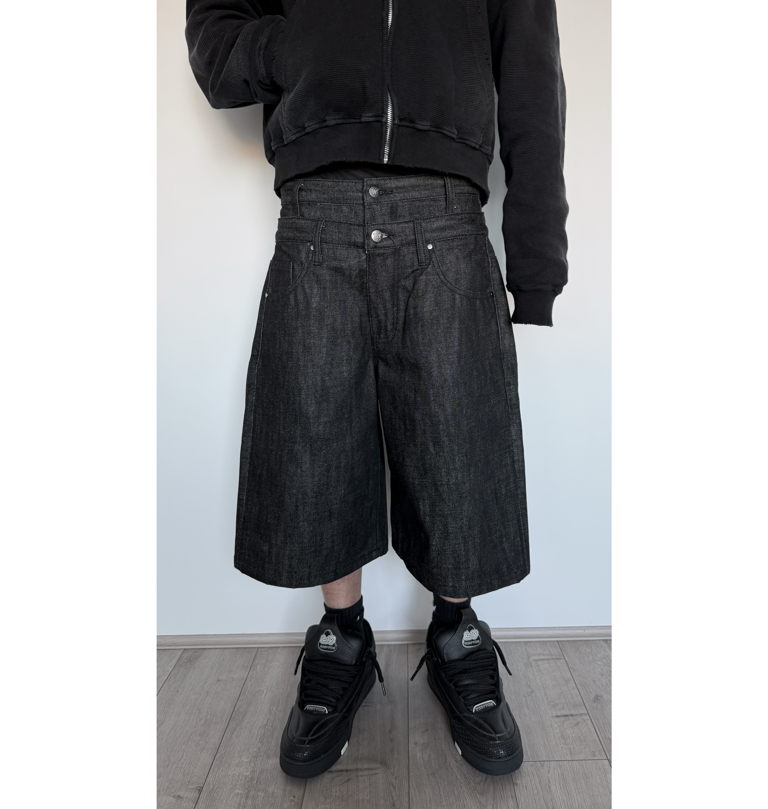 “VOID” DOUBLE WAIST JORTS