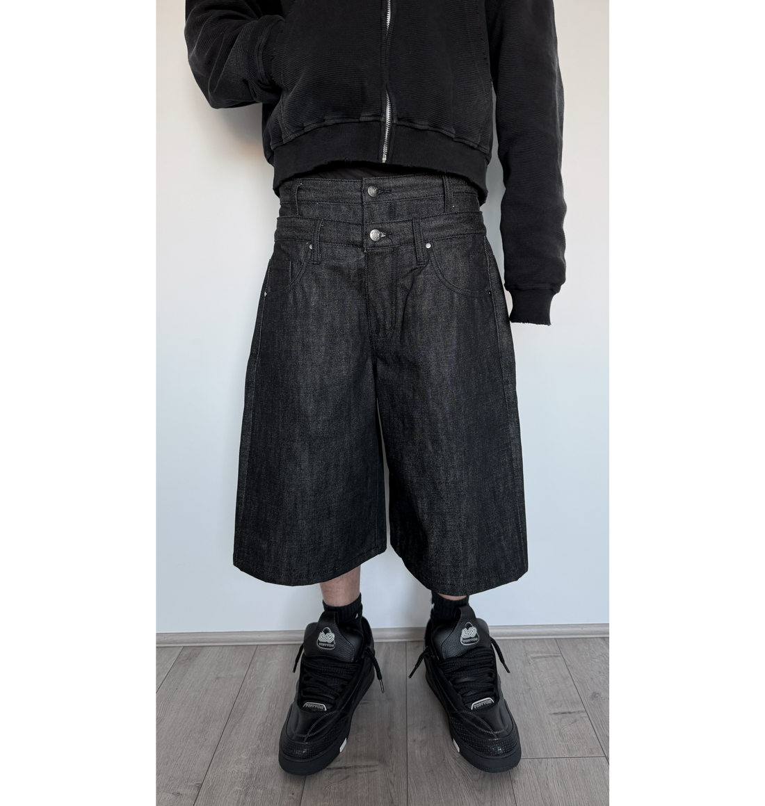 “VOID” DOUBLE WAIST JORTS