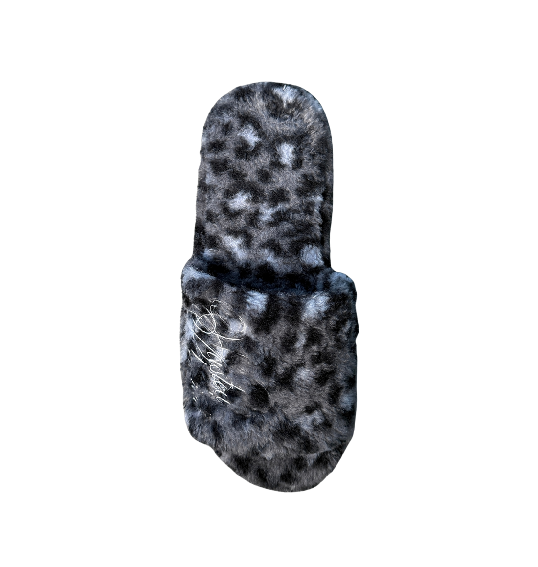 "SNOW LEOAPRD" FUR SLIDE